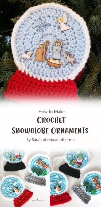Crochet Snowglobe Ornaments By Sarah of repeat after me