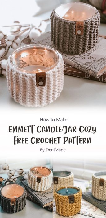 Emmett CandleJar Cozy - Free Crochet Pattern By DeniMade