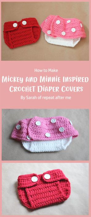Mickey and Minnie Inspired Crochet Diaper Covers By Sarah of repeat after me