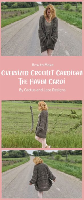 Oversized Crochet Cardigan - The Haven Cardi By Cactus and Lace Designs