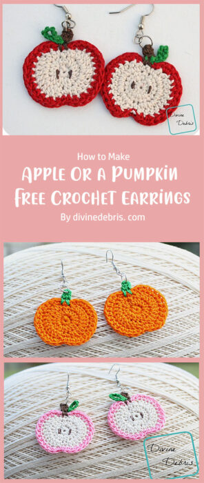 Pick an Apple… Or a Pumpkin! For Free Crochet Earrings Patterns That Is By divinedebris. com