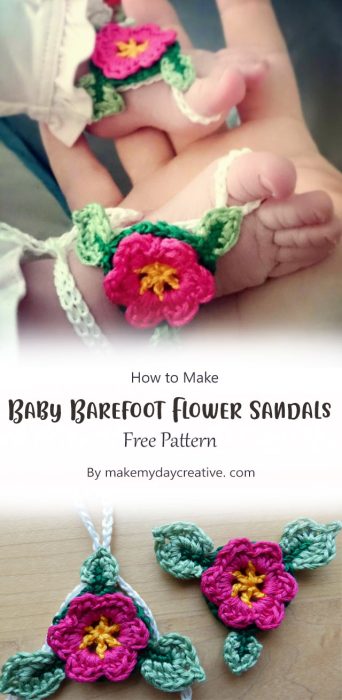 Baby Barefoot Flower Sandals By makemydaycreative. com