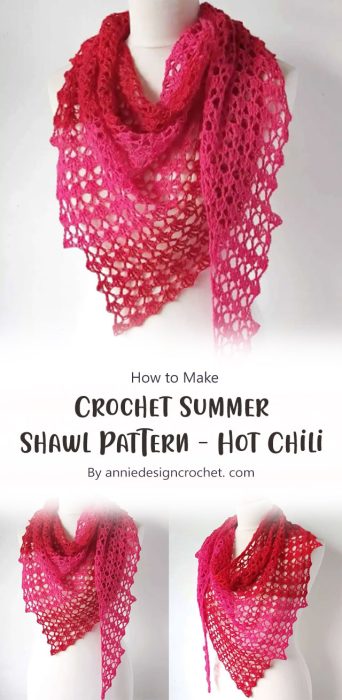 Crochet Summer Shawl Pattern - Hot Chili By anniedesigncrochet. com