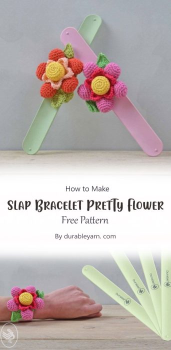 Slap Bracelet Pretty Flower By durableyarn. com