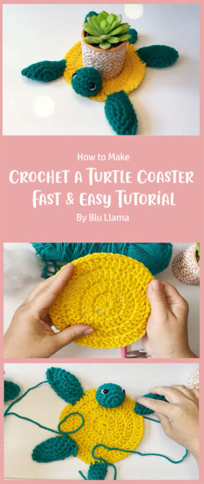 How to Crochet a Turtle Coaster - Fast & Easy Tutorial By Blu Llama