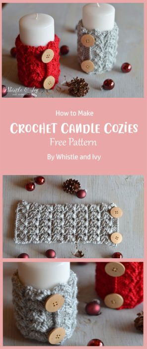 Crochet Candle Cozies By Whistle and Ivy