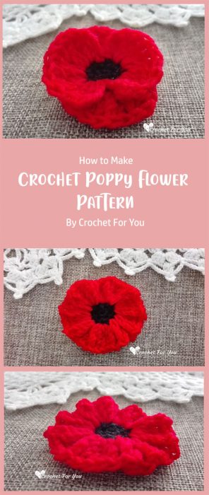 Crochet Poppy Flower Pattern By Crochet For You