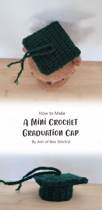 A Mini Crochet Graduation Cap By Ash of Bee Stitch’d