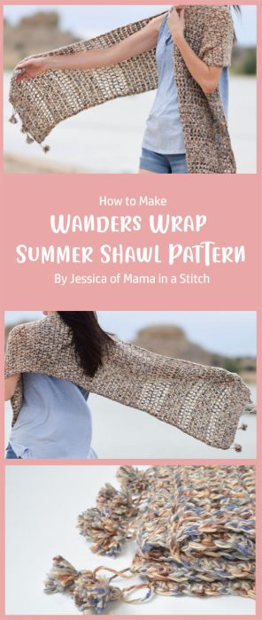 Wanders Wrap - Summer Shawl Crochet Pattern By Jessica of Mama in a Stitch