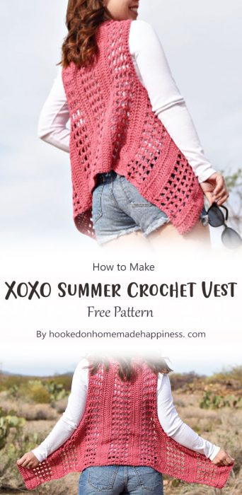 XOXO Summer Crochet Vest By hookedonhomemadehappiness. com