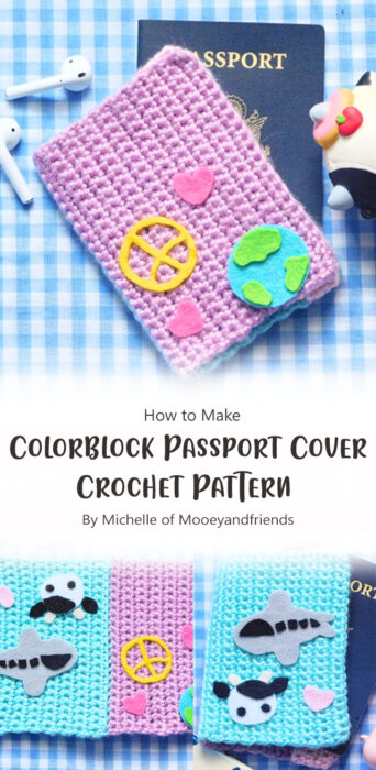 Colorblock Passport Cover - Crochet Pattern By Michelle of Mooeyandfriends