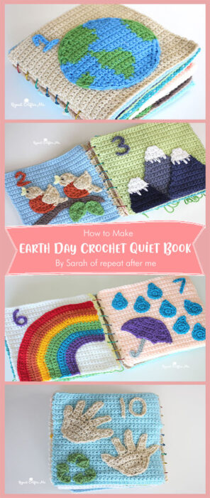 Earth Day Crochet Quiet Book By Sarah of repeat after me