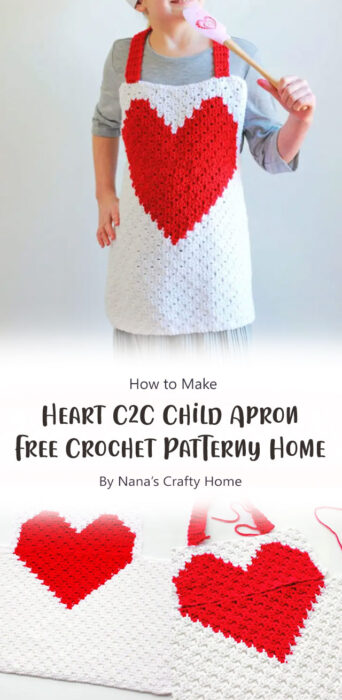 Heart C2C Child Apron Free Crochet Pattern By Nana’s Crafty Home