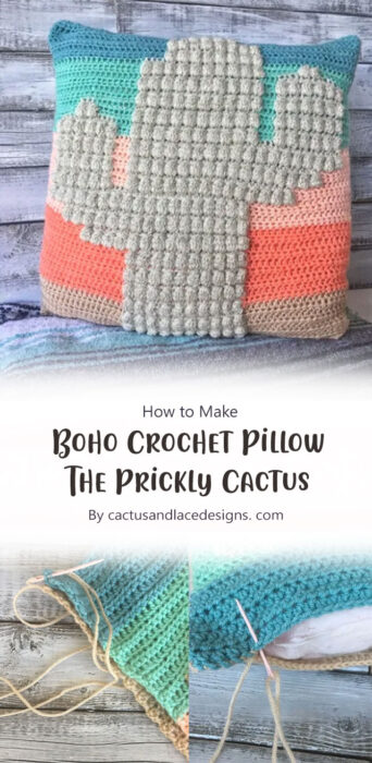 Boho Crochet Pillow - The Prickly Cactus - Free Pattern By cactusandlacedesigns. com