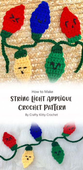 Light Up Your Ugly Christmas Sweater - String Light Applique Crochet Pattern By Crafty Kitty Crochet