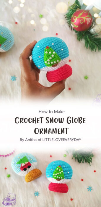 Crochet Snow Globe Ornament By Anitha of LITTLELOVEEVERYDAY