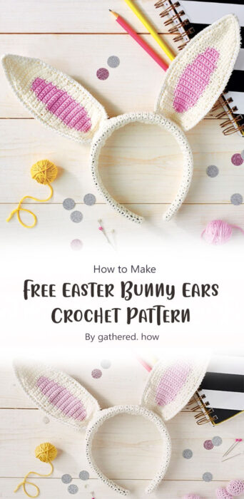 Free Easter Bunny Ears Crochet Pattern By gathered. how