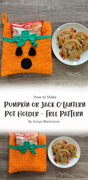 How to Make a Pumpkin or Jack O’Lantern Pot Holder - Free Crochet Pattern By Sonya Blackstone