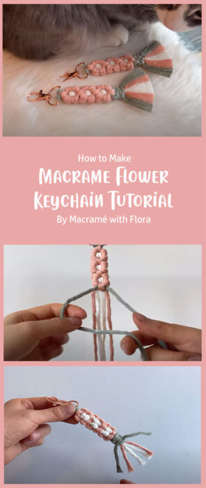Macrame Flower Keychain Tutorial By Macramé with Flora
