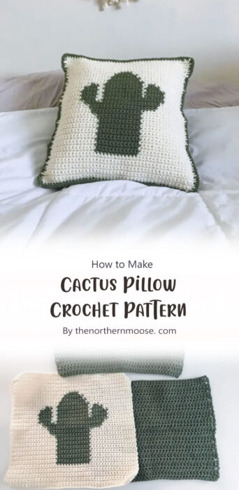 Cactus Pillow Crochet Pattern By thenorthernmoose. com