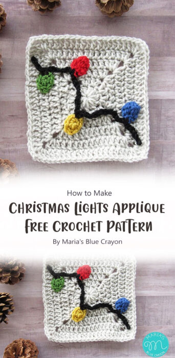 Christmas Lights Applique - Free Crochet Pattern By Maria's Blue Crayon