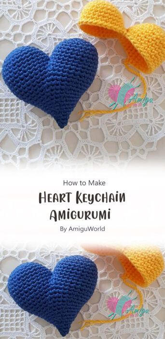 Heart Keychain Amigurumi By AmiguWorld