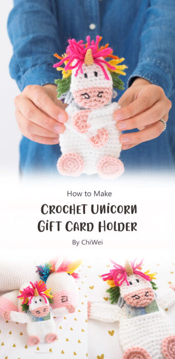 Crochet Unicorn Gift Card Holder By ChiWei