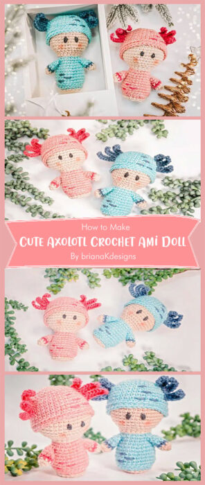 Cute Axolotl Crochet Ami Doll Free Pattern By brianaKdesigns
