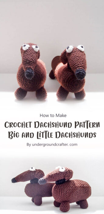 Crochet Dachshund Pattern: Big and Little Dachshunds By undergroundcrafter. com