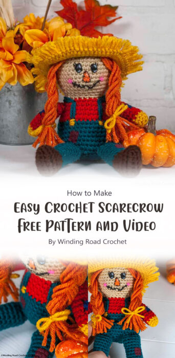 Easy Crochet Scarecrow Free Pattern and Video By Winding Road Crochet