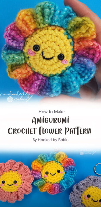 Amigurumi Crochet Flower Pattern By Hooked by Robin