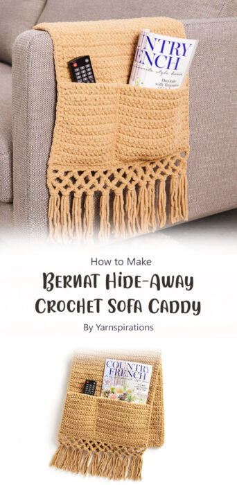 Bernat Hide-Away Crochet Sofa Caddy​ By Yarnspirations