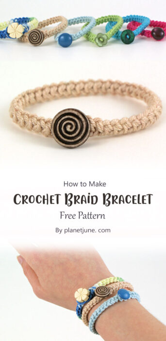Crochet Braid Bracelet By planetjune. com