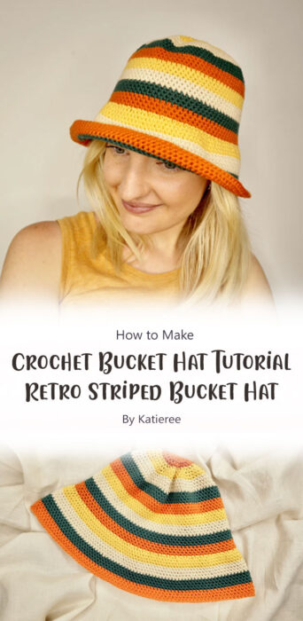 Crochet Bucket Hat Tutorial - Retro Striped Bucket Hat By Katieree