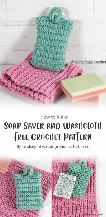 Crochet Soap Saver and Washcloth Free Crochet Pattern By Lindsey of windingroadcrochet. com