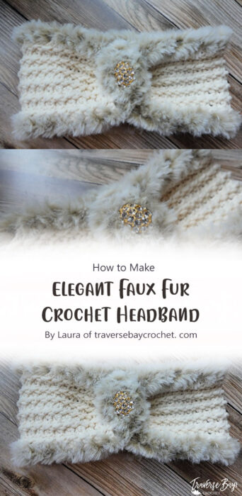 Elegant Faux Fur Crochet Headband By Laura of traversebaycrochet. com