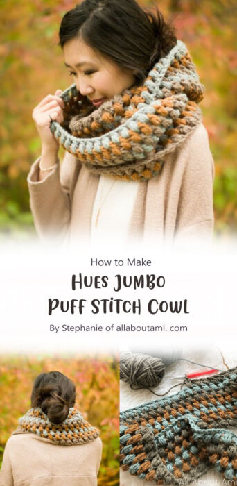 Hues Jumbo Puff Stitch Cowl By Stephanie of allaboutami. com