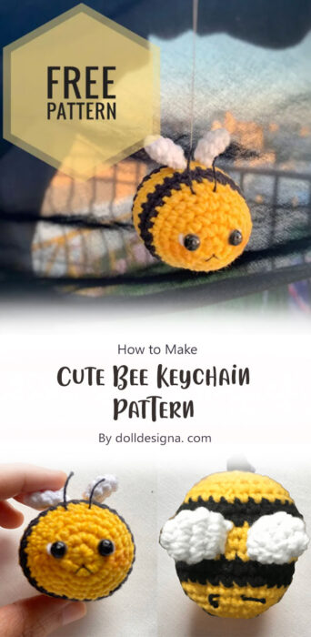 Cute Bee Keychain Pattern By dolldesigna. com