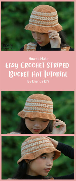 Easy Crochet Striped Bucket Hat Tutorial By Chenda DIY