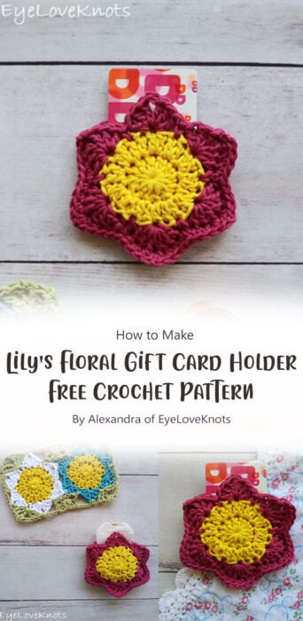 Lily's Floral Gift Card Holder - Free Crochet Pattern By Alexandra of EyeLoveKnots