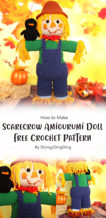 Scarecrow Amigurumi Doll - Free Crochet Pattern By StringyDingDing