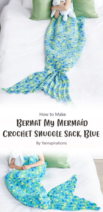 Bernat My Mermaid Crochet Snuggle Sack, Blue By Yarnspirations