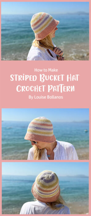 Striped Bucket Hat Crochet Pattern By Louise Bollanos