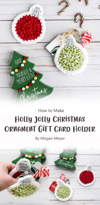 Holly Jolly Christmas Ornament Gift Card Holder By Megan Meyer