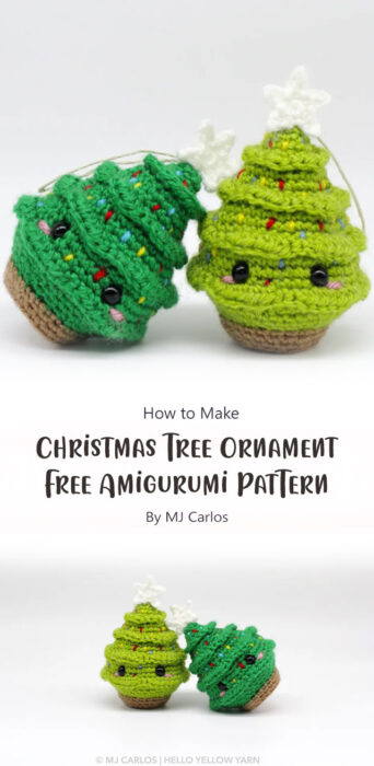 Christmas Tree Ornament - Free Amigurumi Pattern By MJ Carlos