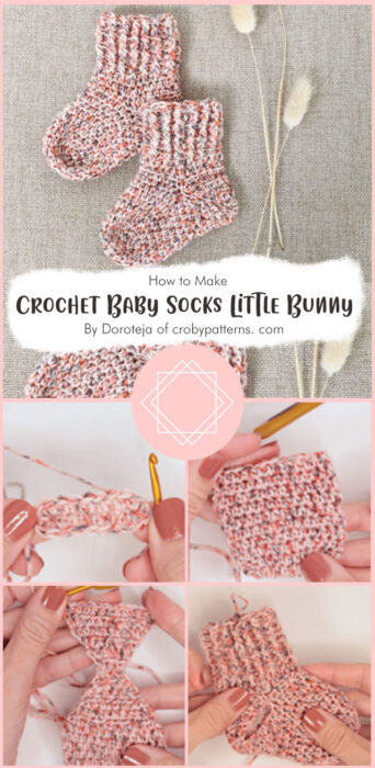 Crochet Baby Socks Little Bunny - Free Crochet Pattern By Doroteja of crobypatterns. com