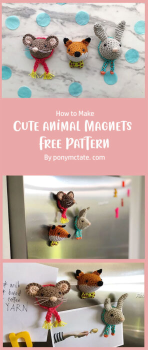 Cute animal Magnets Free Pattern By ponymctate. com