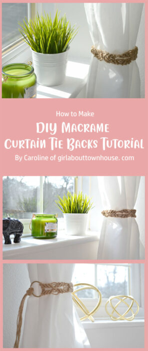 DIY Macrame Curtain Tie Backs Tutorial By Caroline of girlabouttownhouse. com