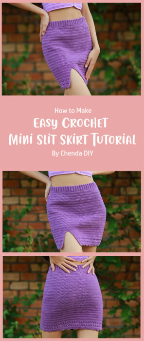 Easy Crochet Mini Slit Skirt Tutorial By Chenda DIY