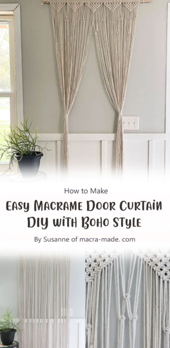 Easy Macrame Door Curtain DIY with Boho Style By Susanne of macra-made. com
